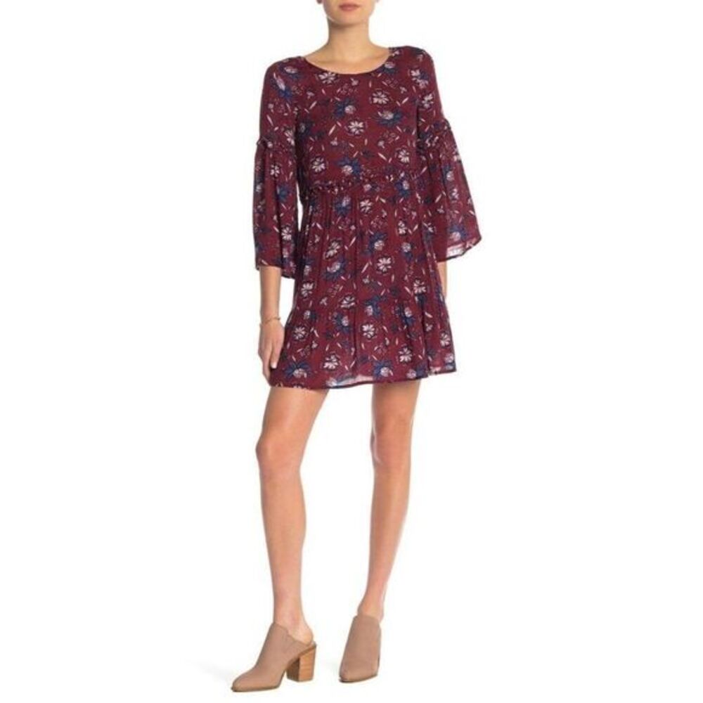 William Rast Sandra Floral-Print Babydoll Dress L‎